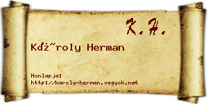Károly Herman névjegykártya