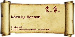 Károly Herman névjegykártya