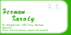 herman karoly business card